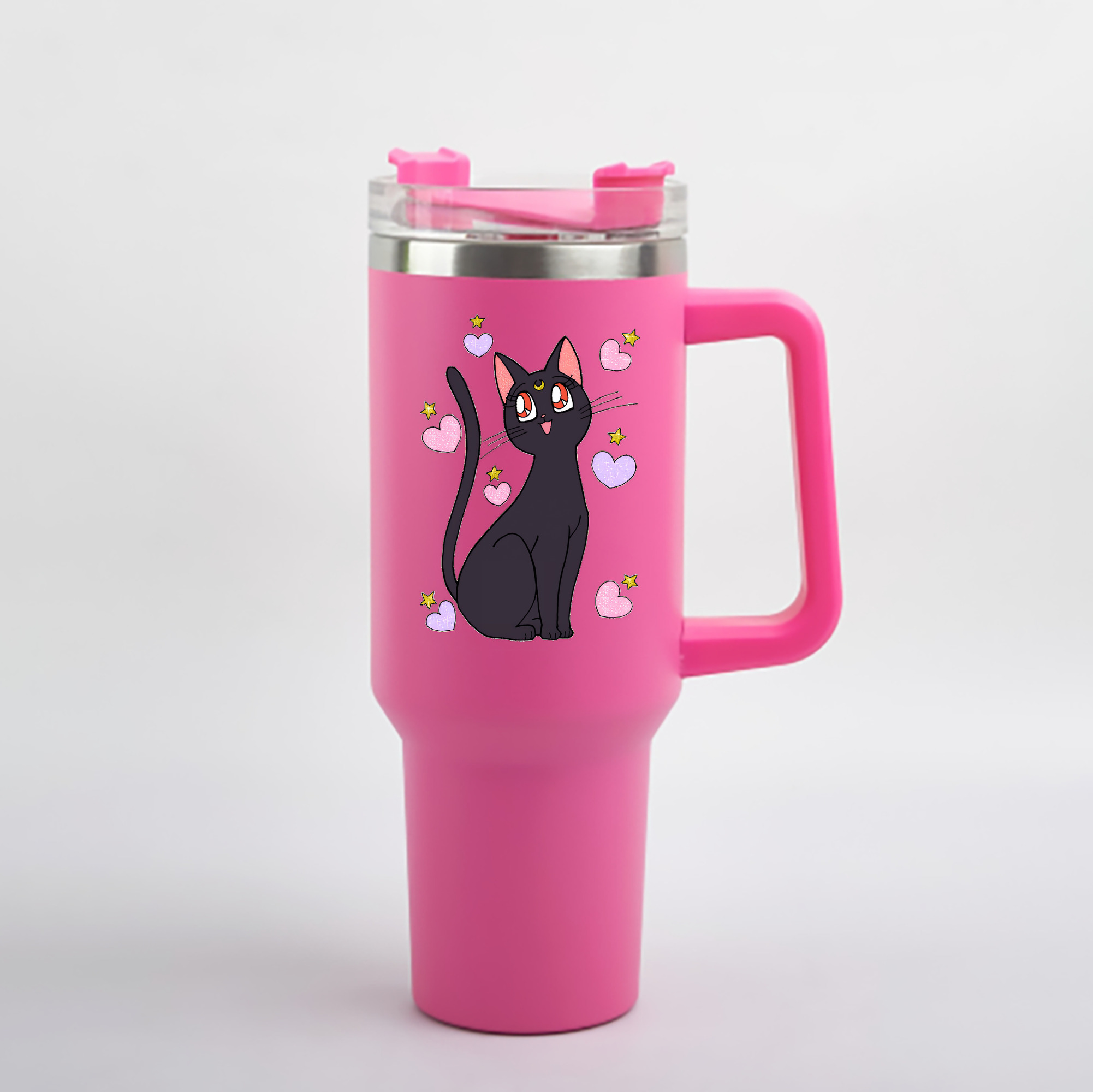 （画像用） 美少女戦士セーラームーン Sailor Moon 1200mL車用タンブラー - クリスタルステッカー（プラスチックストロー付き）